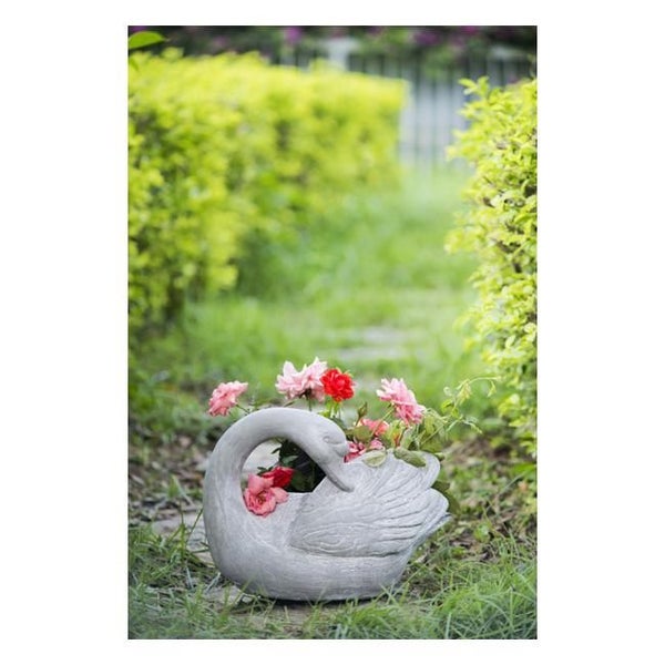 Rembrandt Resin Swan Planter - Grey (SE2290) Carousel 2