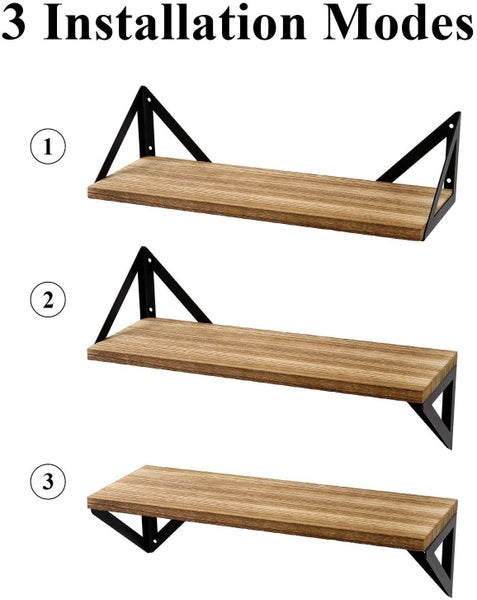 Wooden Floating Shelves - 3 pack Carousel 2
