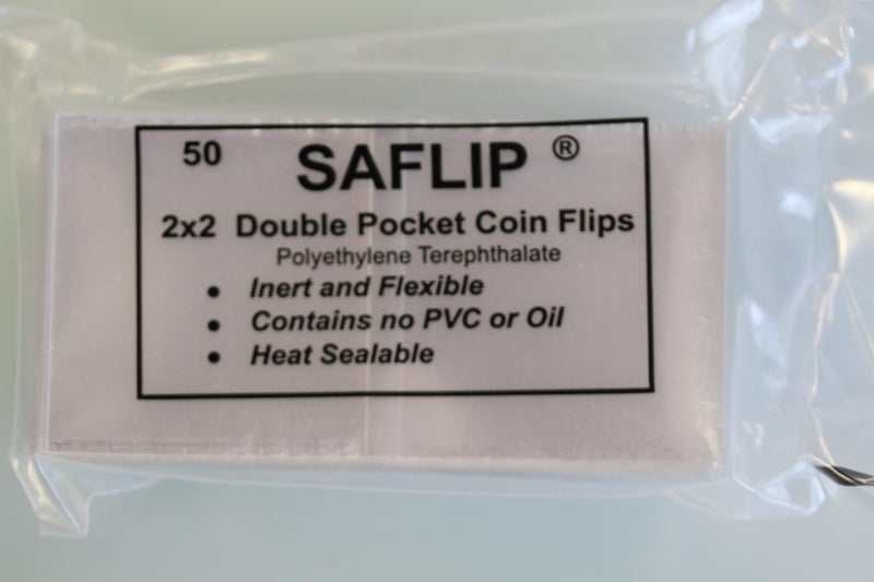 SAFLIP 2" x 2" COIN & MEDAL HOLDERS MUSEUM QUALITY x 50 Carousel 1