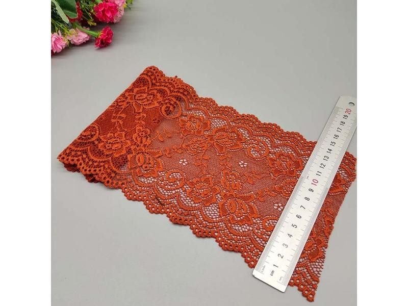 New 1Yard Flower Pattern 15CM Wide Elastic Lace Fabric Ribbon Lace Trim Ribbon Carousel 1