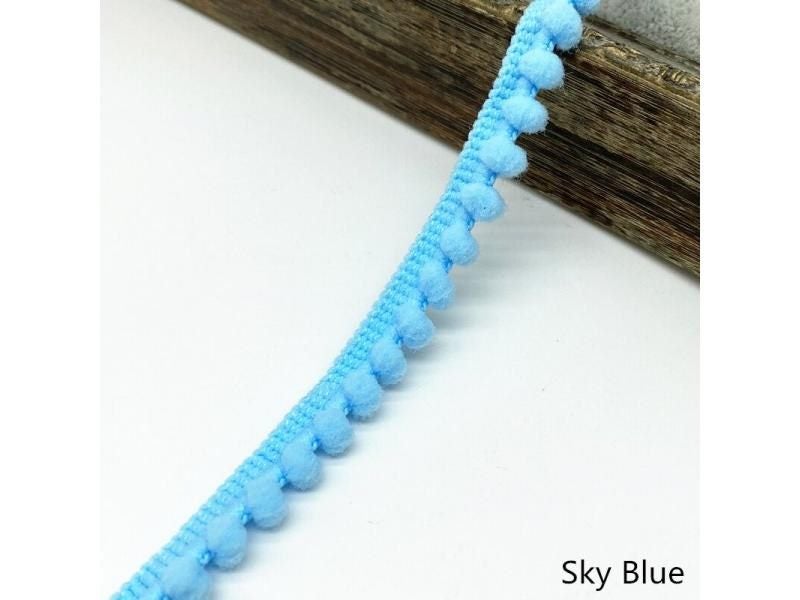 2 Yards Pom Pom Trim Ball 11 Mm Pompom Fringe Ribbon Sewing Lace Kintted Fabric Carousel 1