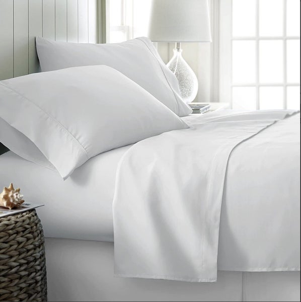 100% Cotton Sheet Set 1000 Thread Count - White - Queen New!!! Carousel 1