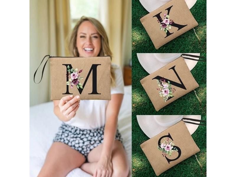 Simple Linen Wristlet Clutch Bag For Bachelorette Party Beach Travel Carousel 2