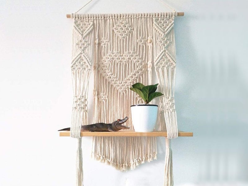 Bohemian Style Macrame Wall Hanging Shelf Carousel 2