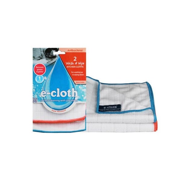E-Cloth Wash&Wipe Kitchen Cloths Twin Pk Carousel 1