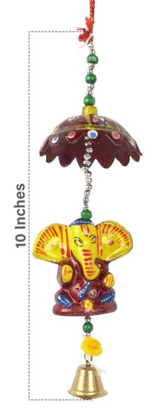 IBA Indianbeautifulart Colorful Lord Ganesha Wind Chimes Wall Décor- Handmade Carousel 4