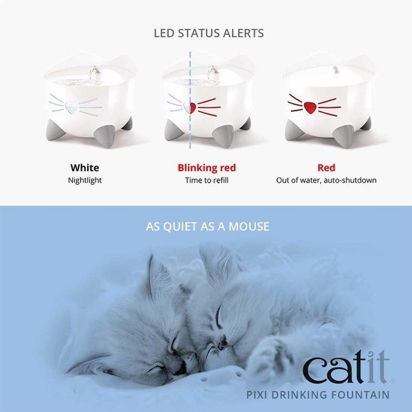 Catit Pixi Cat Water Drinking Fountain White Carousel 2