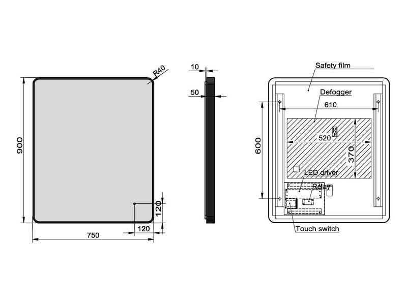 Rectangle 750x900 LED Mirror White *Excess Stock* Was $799 Carousel 4