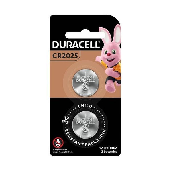 Duracell Lithium Coin CR2025 Battery Pack of 2 Carousel 1