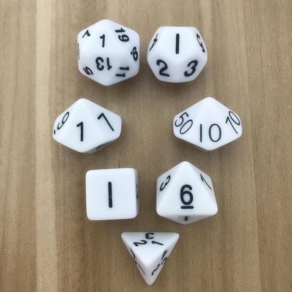 Dungeons and Dragons(DND) dice set White Carousel 1