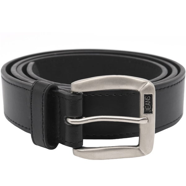 Duke D555 Mens Barry Big Tall Metal Logo Buckle Leather Belt - Black Carousel 1