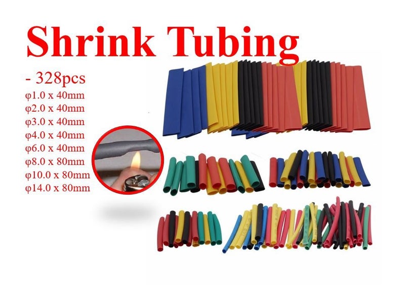 PTN 328pc Heat Shrink Tubing Electrical Wire Cable Wrap Electric Insulation Kit Carousel 1