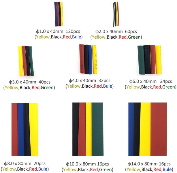 PTN 328pc Heat Shrink Tubing Electrical Wire Cable Wrap Electric Insulation Kit Carousel 3