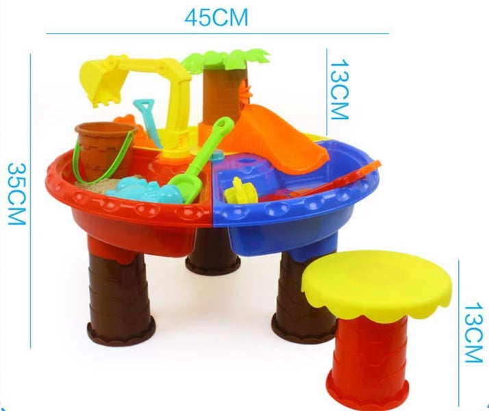 PTN ROUND Kids Child Outdoor Sand and Water Table Play Set Toys Beach Sandpit Carousel 2