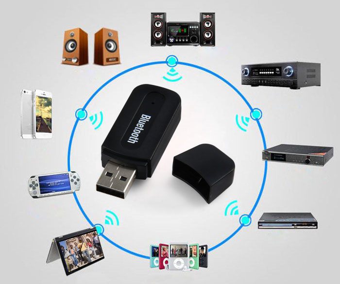 PTN Wireless USB Bluetooth Receiver Adapter Dongle Home Car Speaker MP3 AUX Carousel 1