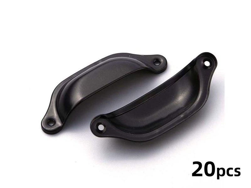 20Pcs Large Black Half Round Drawer Handle with Screws 98mm Carousel 1