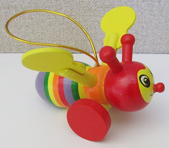Wooden bee, rainbow coloured Carousel 1