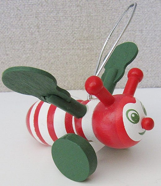 Wooden bee, , red white and green Carousel 2