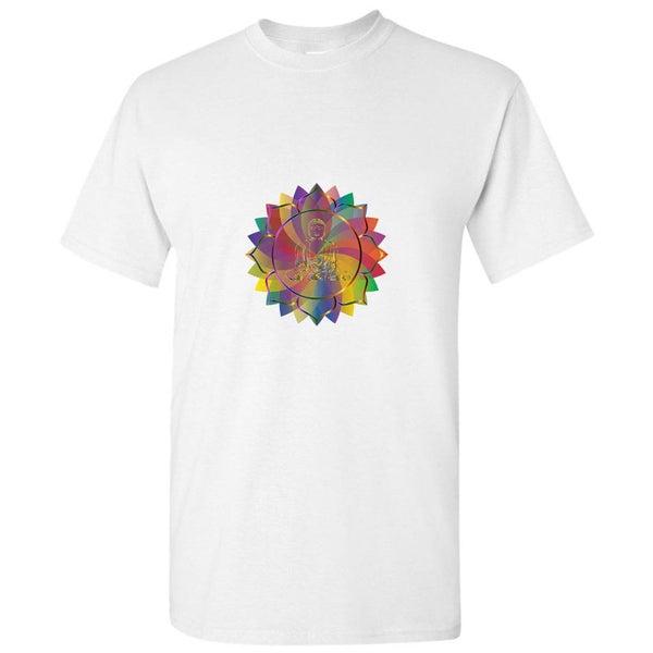 Colourful Buddha Flower Buddhism Buddhist Religion Art White Men T Shirt Tee Top Carousel 1