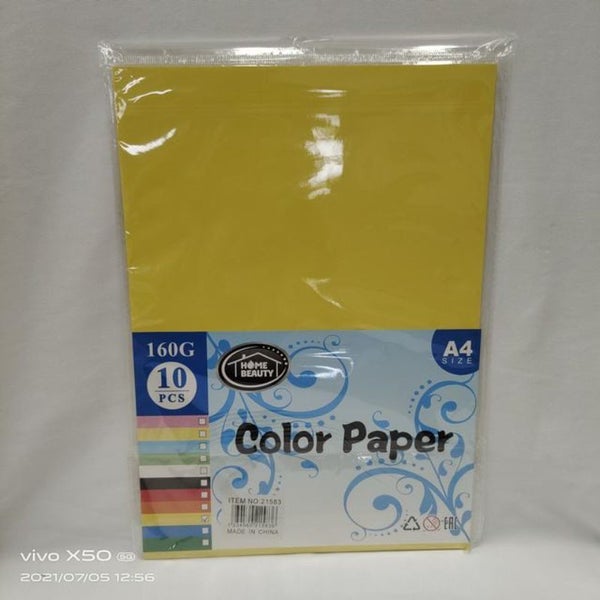 Colour Paper - A4 Lemon Yellow 160G 10pc Pack (12 Packs) Carousel 1