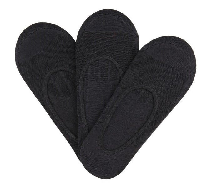 Skechers Womens Microfibre Liner Non Show Socks *3 Pack All Black Carousel 1