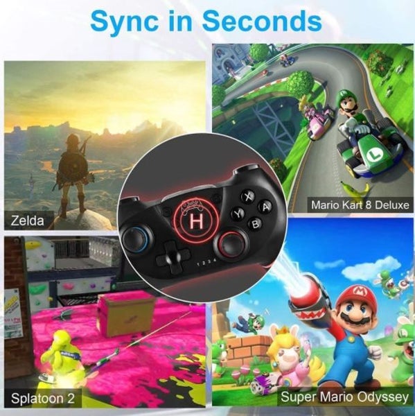 Wireless Controller for Nintendo Switch, Black Carousel 7
