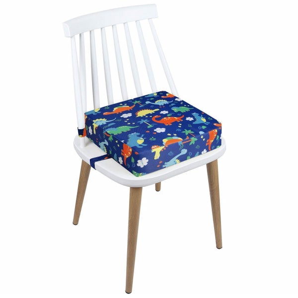 Dismountable Highchair Booster Cushion For Kids - Blue Dino Carousel 2