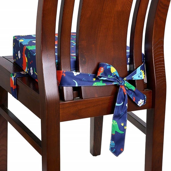 Dismountable Highchair Booster Cushion For Kids - Blue Dino Carousel 7