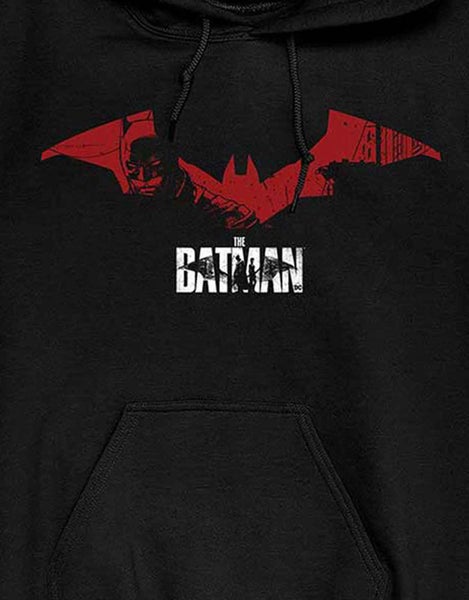 DC Comics Hoodie The Batman Logo Sketch new Official Mens Black Pullover Carousel 2