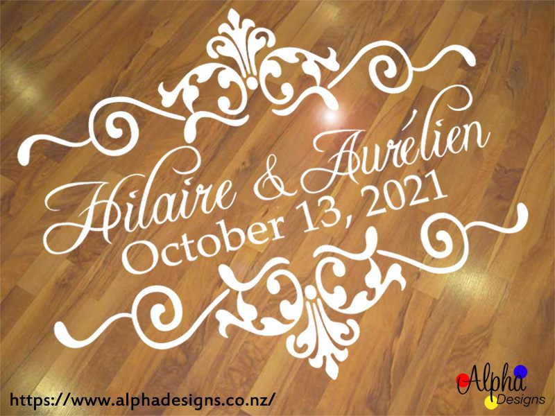 NZ made Custom Wedding Dance Floor Decal - Event Sticker (Alpha Designs) Carousel 2