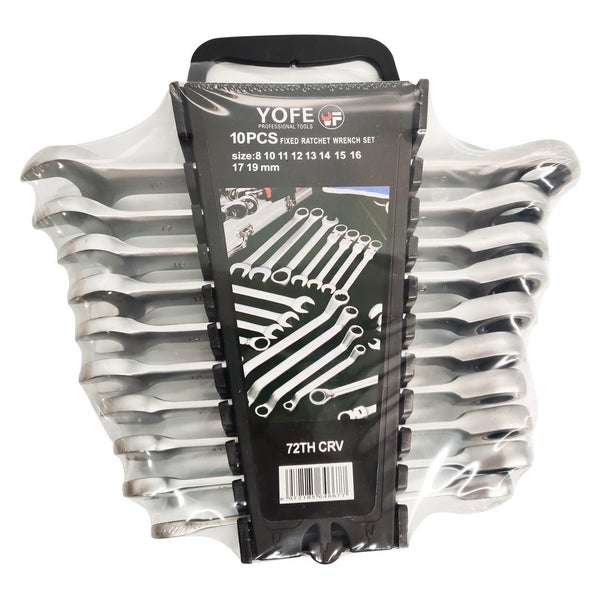 RATCHET SPANNER WRENCH 10PCS 8-19MM SET Carousel 1