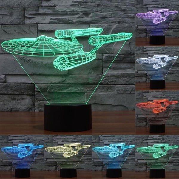 3D Illusion Acrylic LED Star Trek Enterprise Children's Night Light with Touc... Carousel 2