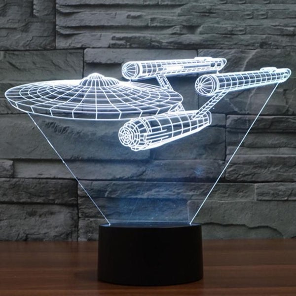 3D Illusion Acrylic LED Star Trek Enterprise Children's Night Light with Touc... Carousel 13
