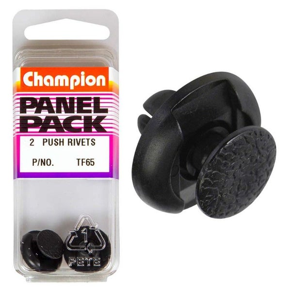 Champion Push Rivet Black 18mm HD x 7mm -2pk Carousel 2