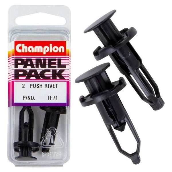 Champion Push Rivet Black 18mm HD x 28mm -2pk Carousel 2