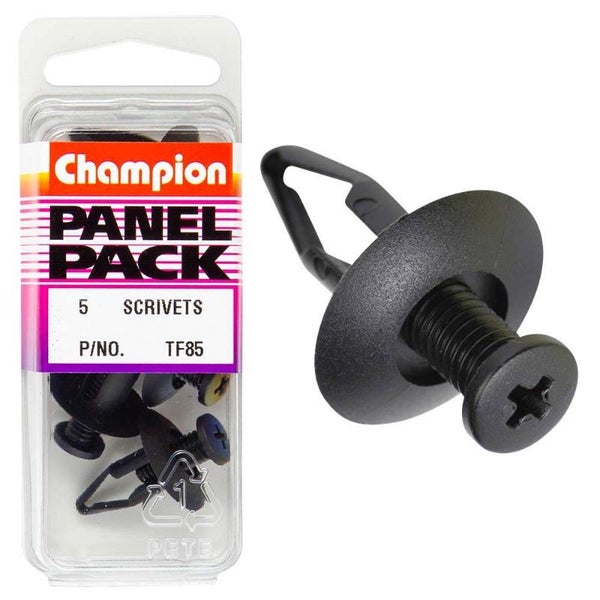 Champion Scrivet Clip Black 20mm HD x 20mm -5pk Carousel 2