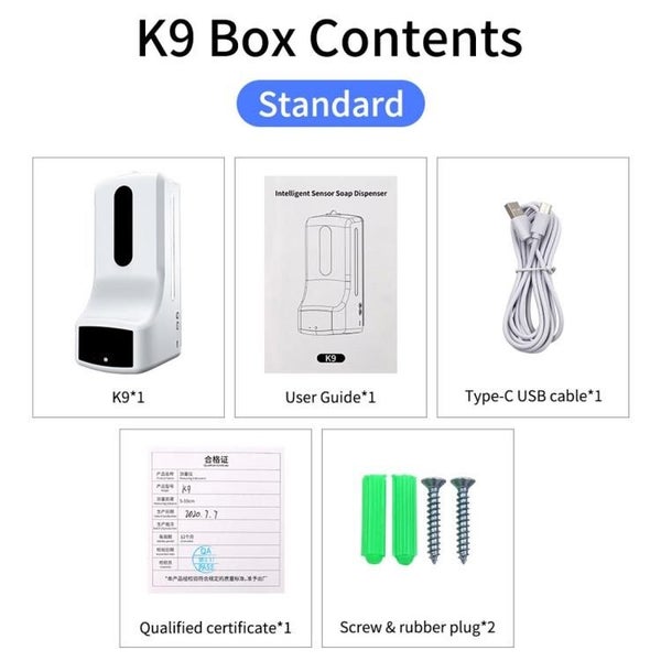 K9 Handsfree Non-contact Distance Sensor Thermometer + Automatic Non-contact ... Carousel 19
