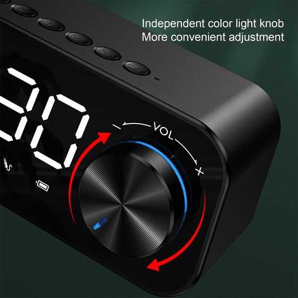 B126 Multifunctional BT 5.0 Speaker Subwoofer LED Alarm Clock Carousel 12