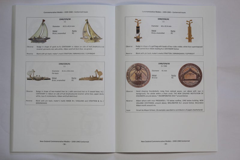 NEW! CATALOGUE OF NZ MEDALLIC COMMEMORATIVES – 1939-1940 CENTENNIAL Carousel 4