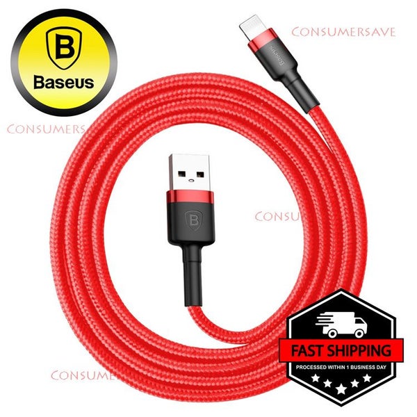 Baseus USB Cable For iPhone 13 12 11 X 8 7 6 6s Plus 5 5S SE iPad Charger 1M RED Carousel 1