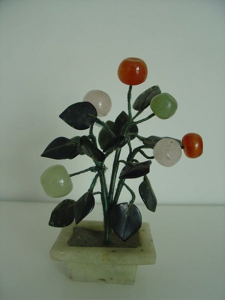 Chinese Hardstone Small Fruit Tree In Stone Planter Carousel 1