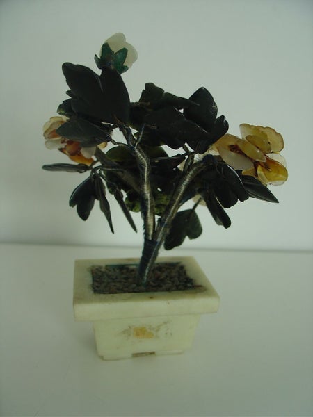 Chinese Hardstone Small Peony In Stone Planter Carousel 2