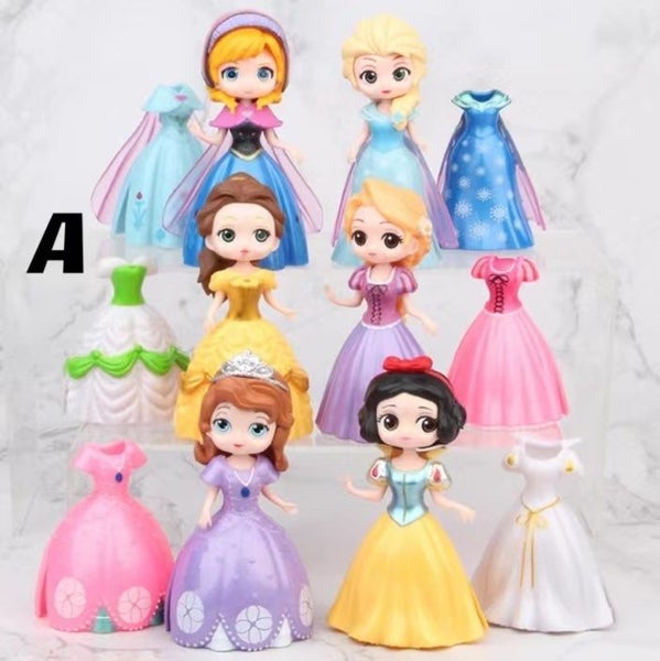 Disney Princess Figures Pack A 6pcs + 12pcs (clothes) Carousel 1
