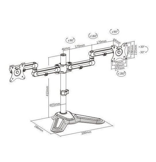 BRATECK 17"-32" Dual Screen Articulating Monitor Stand Carousel 6