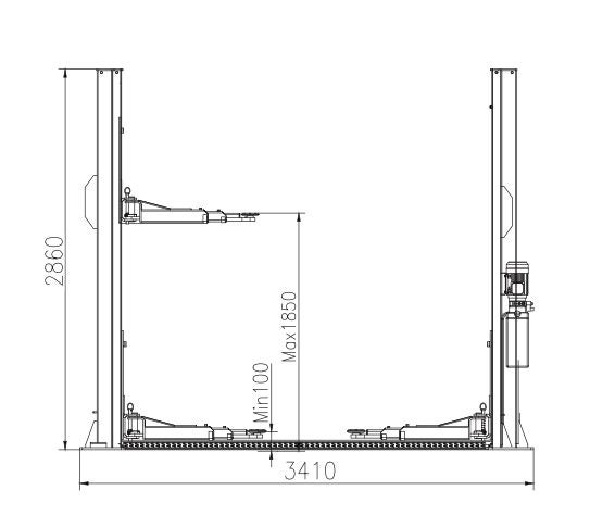 SL100 - 2 Post Car Hoist Lift - 4500kg - Single Side Lock Release Carousel 2