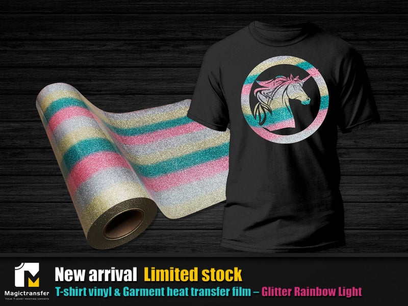 New Arrival / Limited stock / T-shirt HTV vinyl -Glitter Rainbow Carousel 2