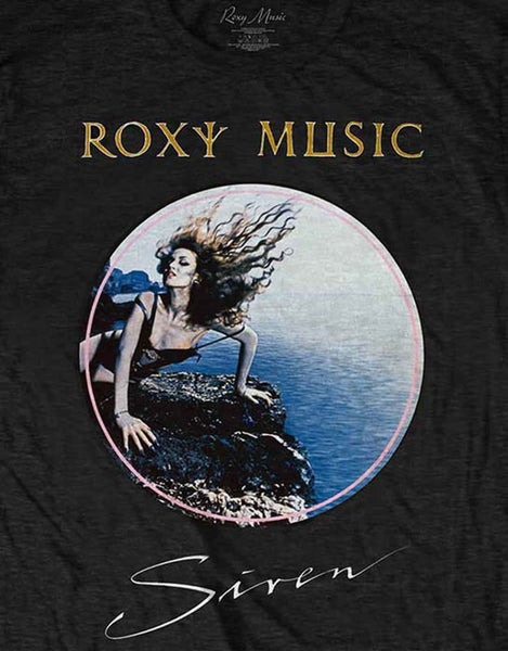 Roxy Music T Shirt Siren Band Logo new Mens Black Carousel 3