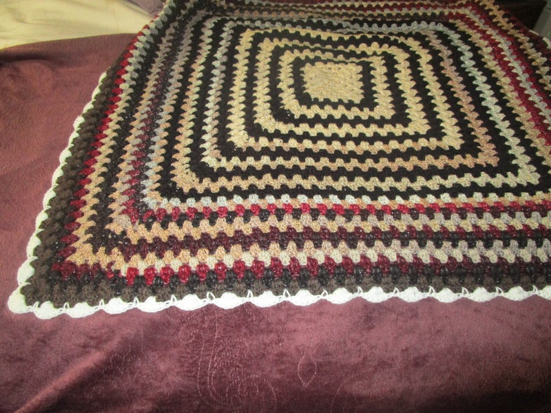 Autumn tones cot blanket/rug crocheted* Carousel 1