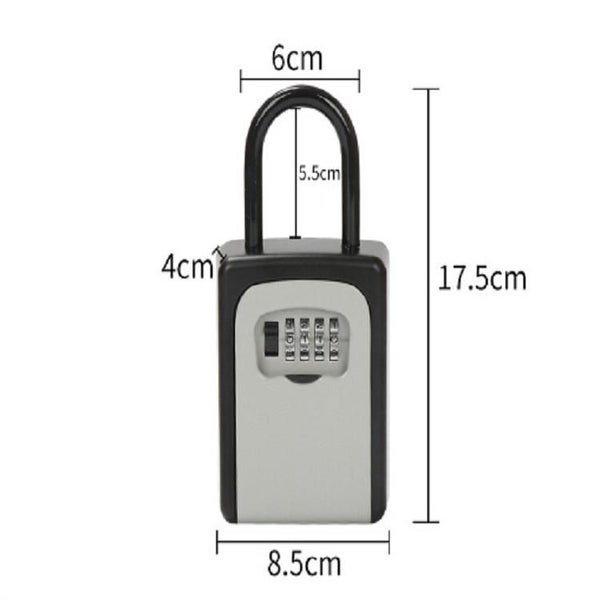 Safety Key Lock Box Combination Portable Aluminium Alloy Key Safe Box Securit... Carousel 2