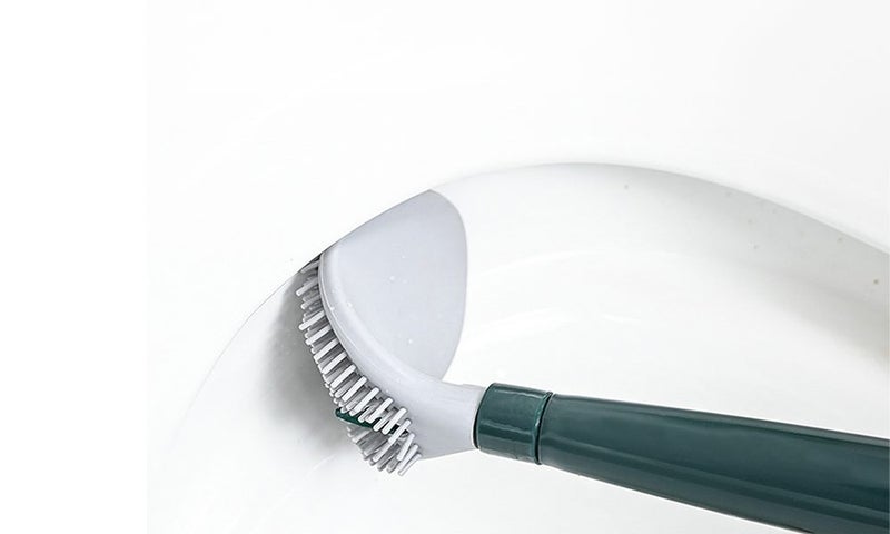 Green Refillable Wall Mounted Toilet Brush with Soap Liquid Dispenser Carousel 2